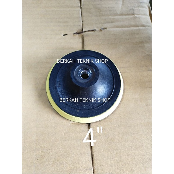 TATAKAN / PAD AMPLAS (POLES) BULAT 4" adaptor bor wol busa poles mesin gerinda tangan