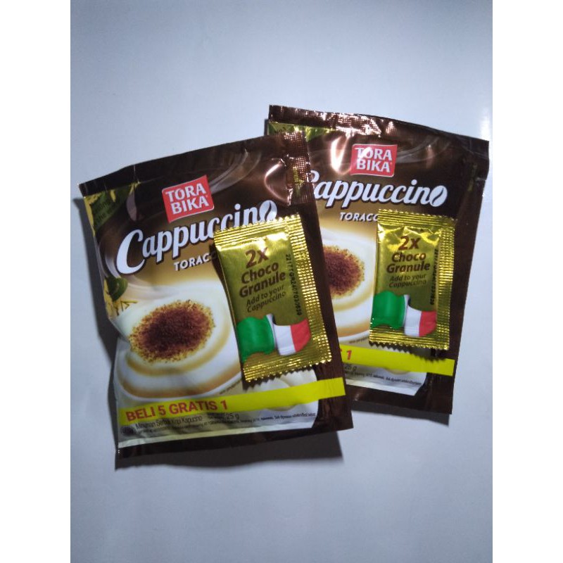 

Torabika Cappuccino Renceng dengan Choco Granule (isi 10 pcs)