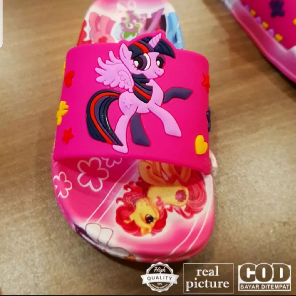 Sandal Anak Perempuan Flip Flop  Little Pony  Usia 2 3 4 5 6 tahun HOT PINK