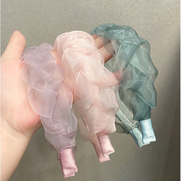 Bando Kepang Korea / Bando Bandana Wanita Lebar Twist Satin Ria