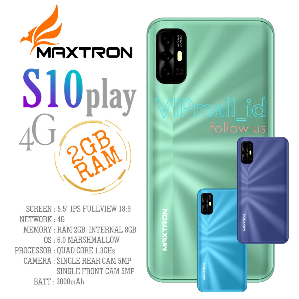(RAM 2GB) MAXTRON S10 LITE - S10 PLAY - HP Android 4G RAM 2GB/8GB - HP MAXTRON