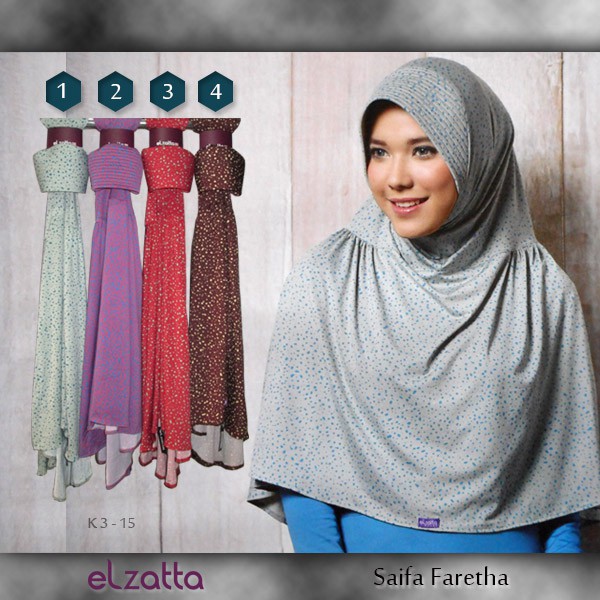 New Elzatta Bergo Motif Polkadot Saifa Faretha By Elzatta