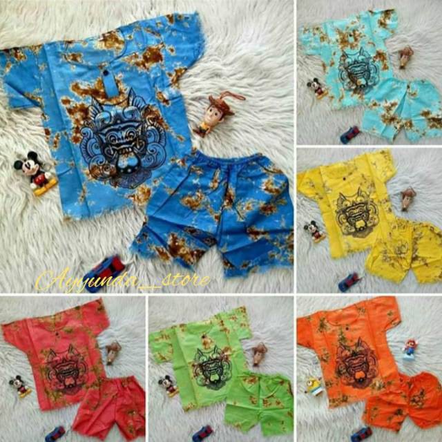 [PROMO] Baju Setelan Anak Motif Barong Bali