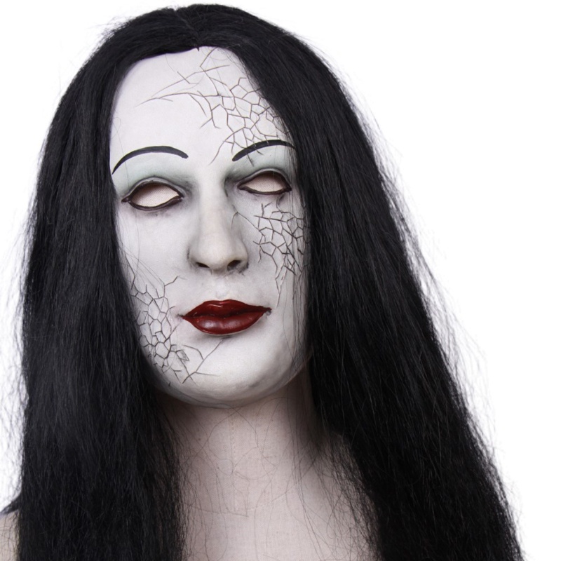 Zzz Topeng Hantu Rambut Panjang Bahan Latex Realistis Untuk Cosplay / Pesta Halloween