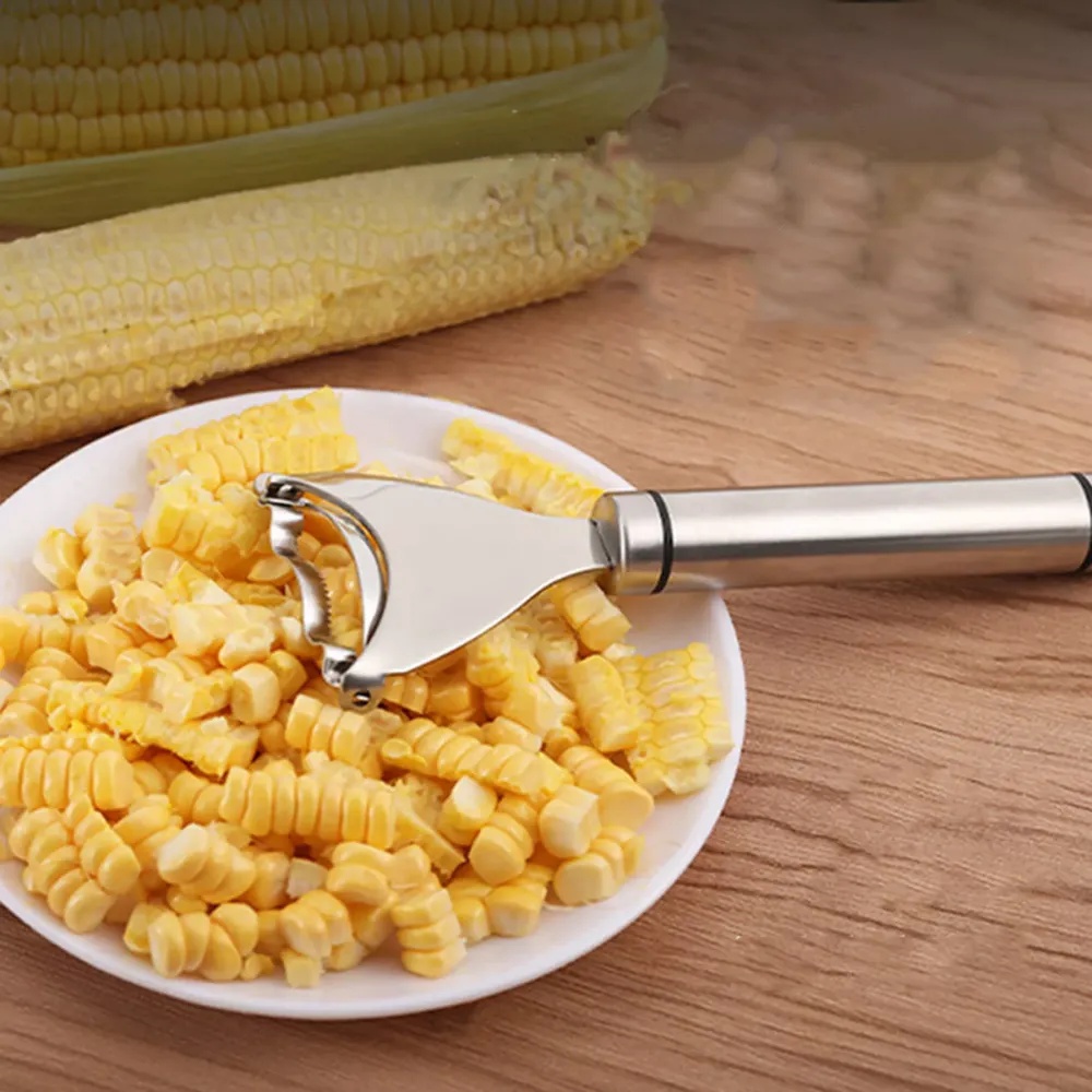 【COD Tangding】Stainless Steel Corn Stripper Corn Kernels Cob Peeler Threshing Kerneler Blade Metal Kitchen Corn Cutter Slicer Tools