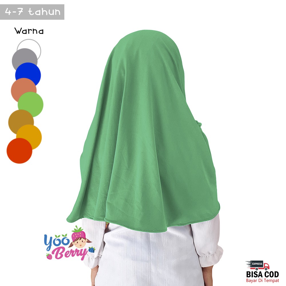 YooBerry Hijab Instan GROSIR Jilbab Anak Akasia Twin Flower Pita 4-7 Tahun Berry Mart