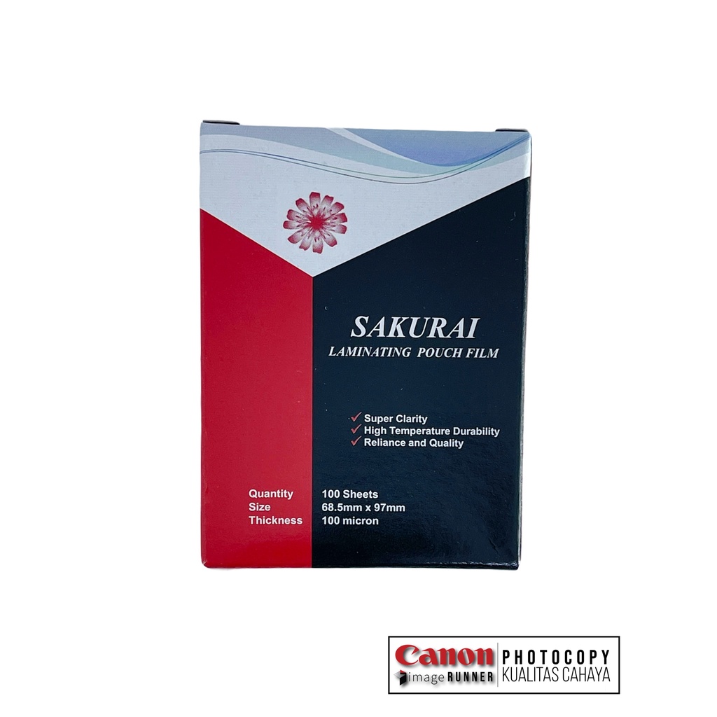 Plastik Laminating SAKURAI KTP Size 68.5mmx97mm 100 Micron