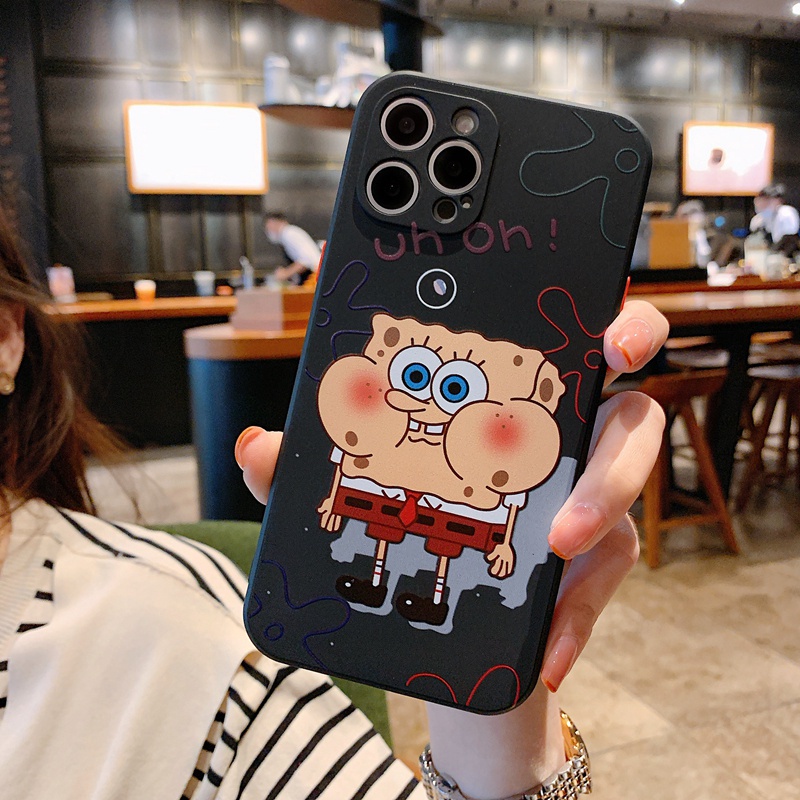 OPPO A16 A16s A15 A15S A55 A74 A54 A93 A95 A5 A9 A31 A53 A33 A32 2020 Reno 6 5 4 Pro 2Z 2F A5s A92 A3s Soft Case Motif SpongeBob & PatrickStar Untuk-Y14