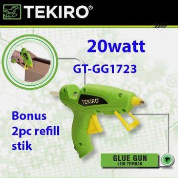 Glue Gun 20 watt tembakan lem bonus 2 batang lem TEKIRO