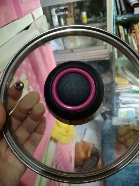 Tutup Panci Kaca Dengan Kaki Diameter +/- 15.8 Cm (uk. 16 Cm) & Knop Kecil Variasi