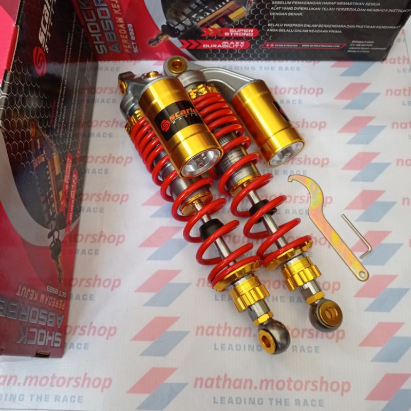 Shockbreaker Tabung Shock SCARLET RX King/Supra/Blade/Kharisma 340mm SCT8971-Merah/Gold8923 340mm