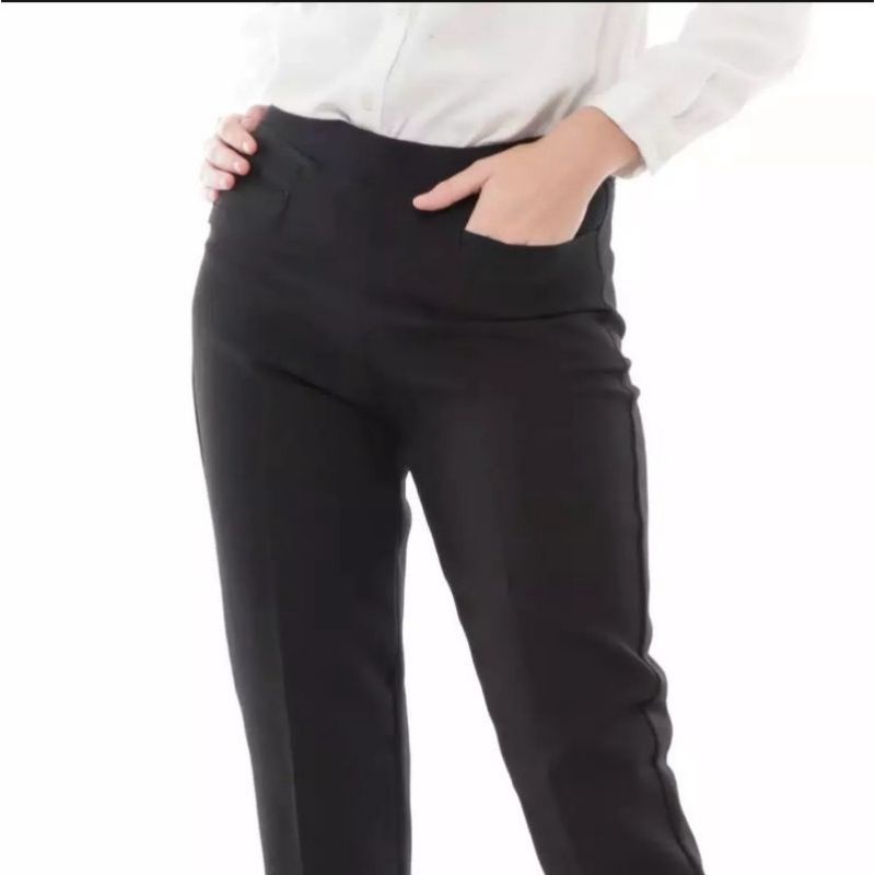CELANA KANTOR WANITA JUMBO PREMIUM//CELANA KANTOR WANITA JUMBO PINGGANG KARET MELAR HIGHWAIST