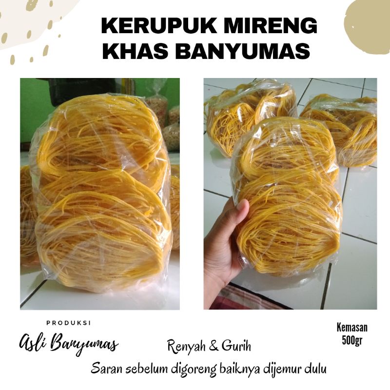 

KERUPUK MIRENG (500gr) | KHAS BANYUMAS | HARGA TERJANGKAU | FREE GIFT MIN BELANJA 50K (all item)