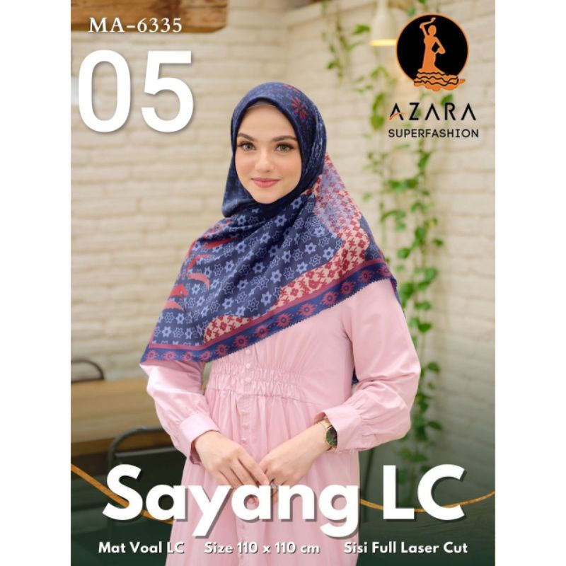 (GROSIRJAYA32) HIJAB LASERCUT AZARA VOAL MOTIF