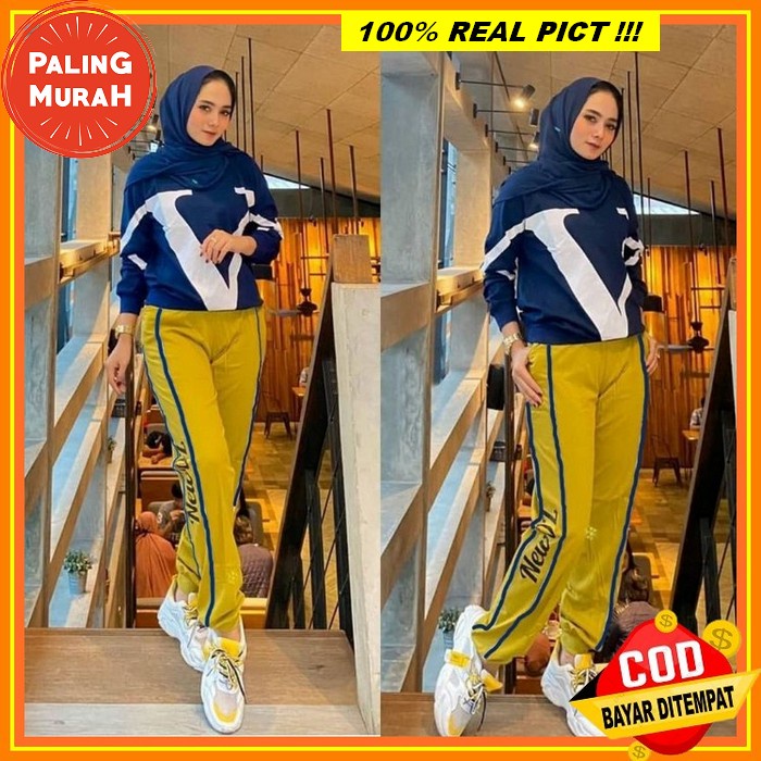 Setelan Baju Olahraga Wanita Muslim Laura By Mareema / One Set Muslimah Sporty Setelan Olga Baju Ola