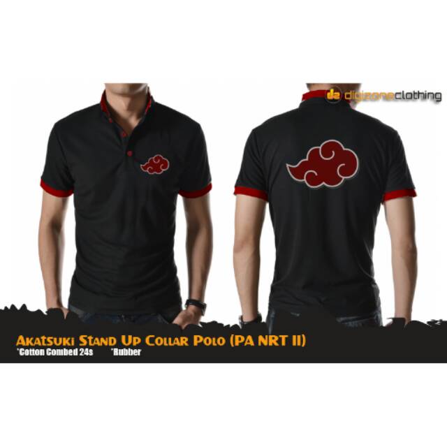 Kaos Polo Anime Naruto Akatsuki Stand Up Collar Polo (PA NRT 11)