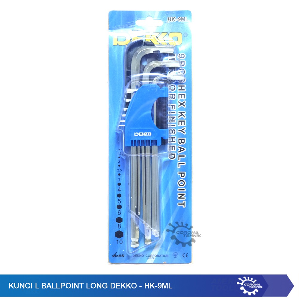 Kunci L Ballpoint Long Dekko - HK-9ML