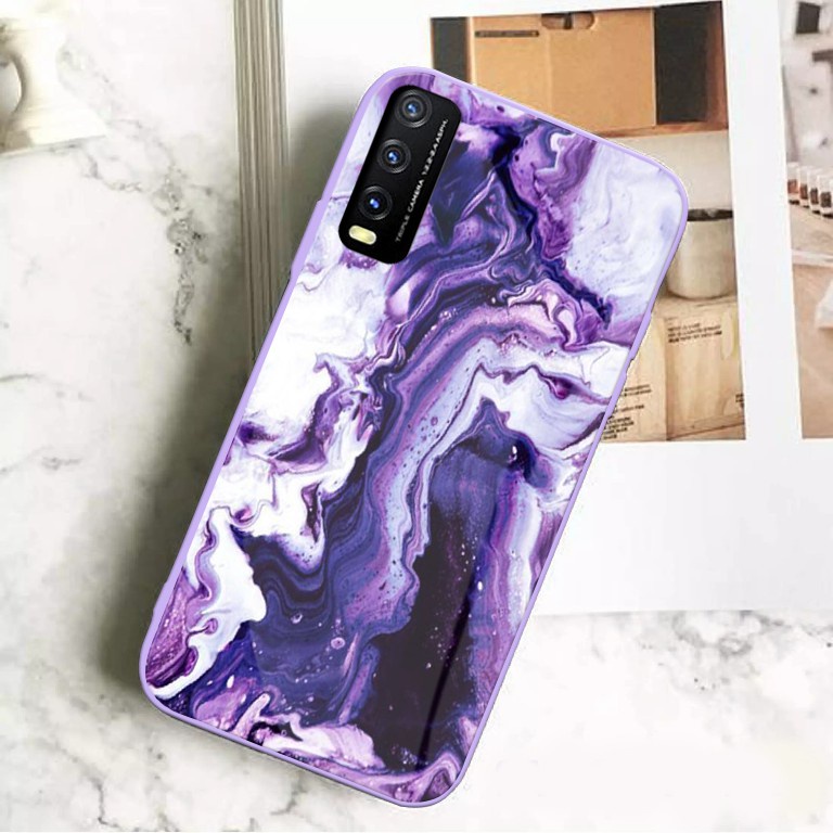 [U26] Softcase Kaca Bezel Lilac Vivo Y20 Y12S Y20S - Softcase Mirror Vivo - Case Kaca Vivo -  Softca