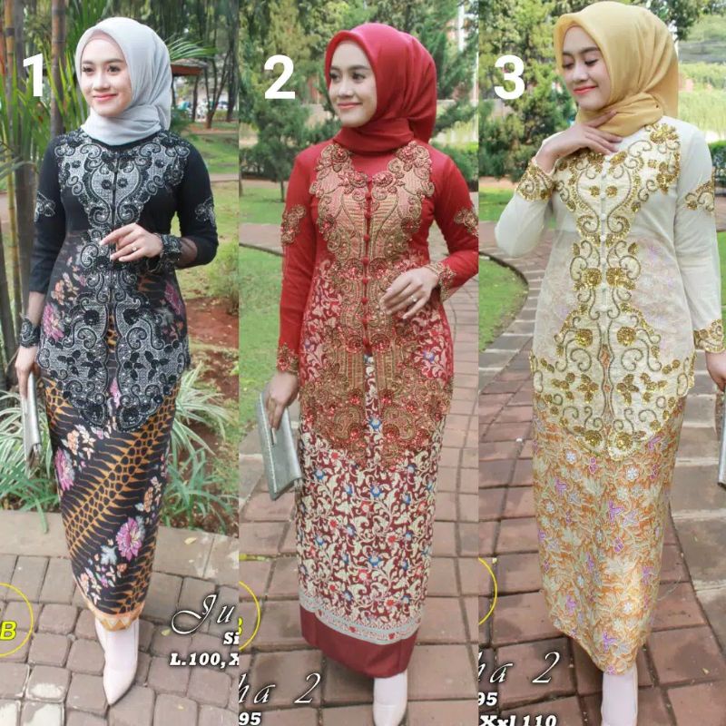 PROMOOO SETELAN KEBAYA PAYET BORDIR/KEBAYA AKAD PUTIH/KEBAYA PAYET TERLARIS