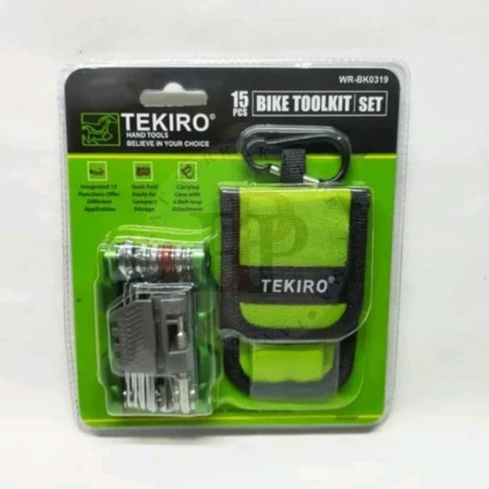 TEKIRO kunci L lipat sepeda set 15 pcs