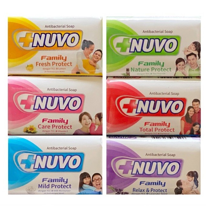 SABUN BATANG NUVO FAMILY TOTAL PROTECT SABUN MANDI 76 GRAM/NUVO/Sabun Mandi Batang