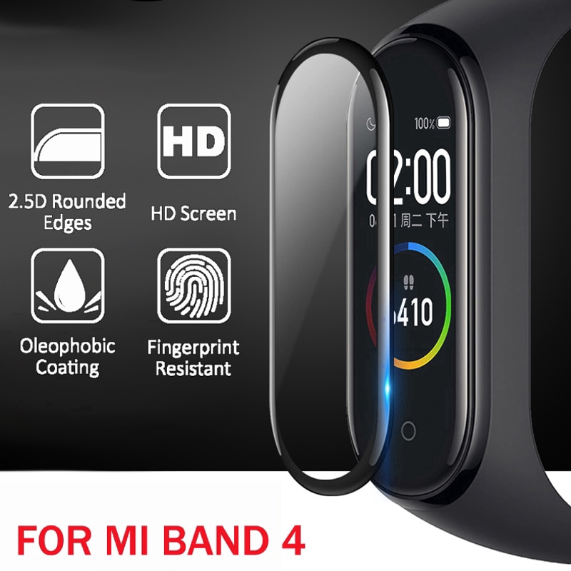 For Xiaomi Mi Band 4 3D Curved Full Screen Protector Glass Explosion-proof Scratch-resistant