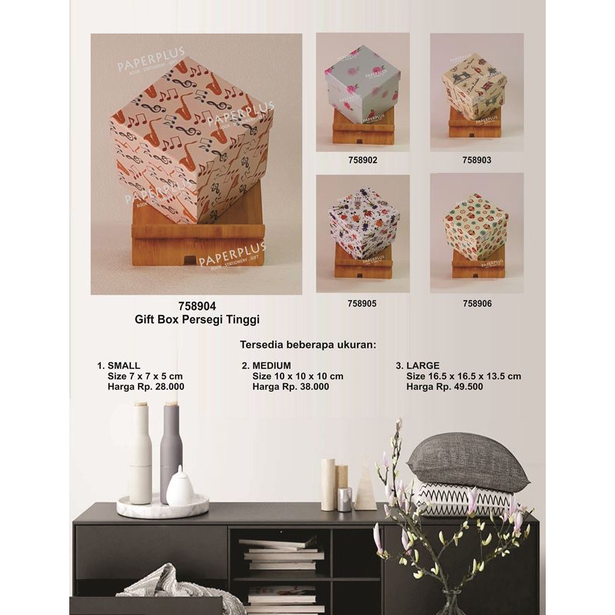 

Kotak kado/Kotak Hadiah/Gift Box Persegi Tinggi_Small_Terompet & Not Balok