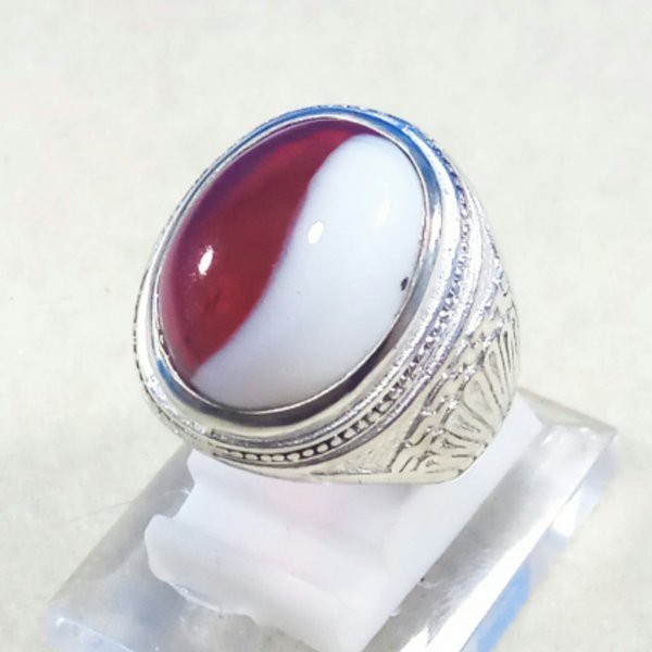 CINCIN BATU AKIK MERAH PUTIH SIAPA SAJA PASTI SUKA