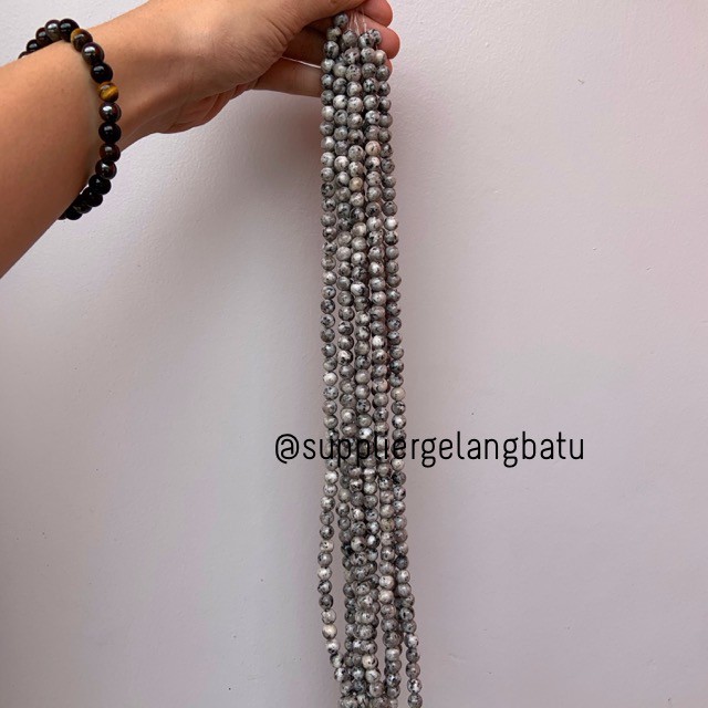 supplier batu abu labrador putih 8mm labradorite bongkah akik natural aksesoris bahan gelang kalung