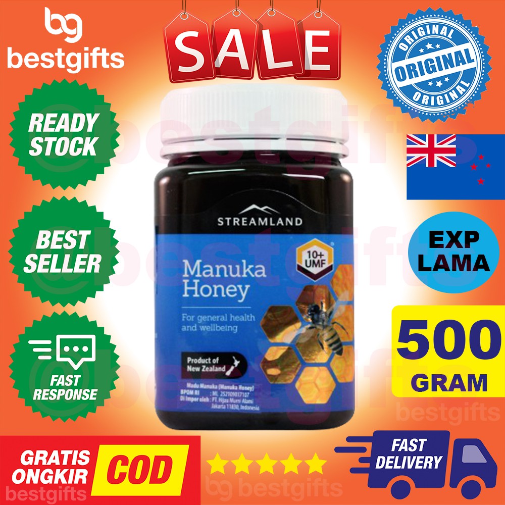 STREAMLAND MANUKA HONEY MADU 10+ UMF 10 ANTI BIOTIK BAKTERI RADANG PERUT DIARE TENGGOROKAN 500 GRAM