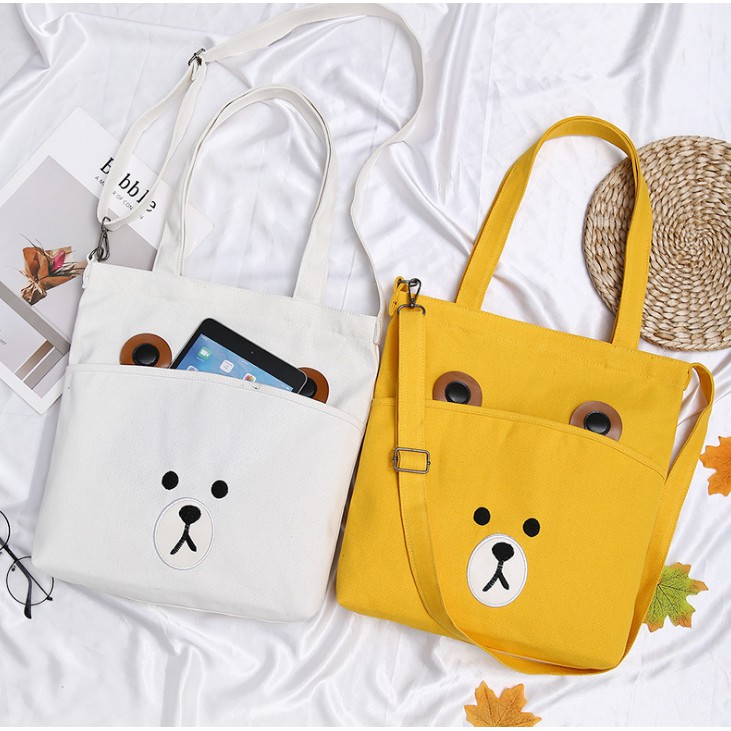 Grosir - T311 Tas Tote Bag Bear / Shoulder Bag Wanita / Slingbag / Tas Wanita / Totebag Motif Beruang