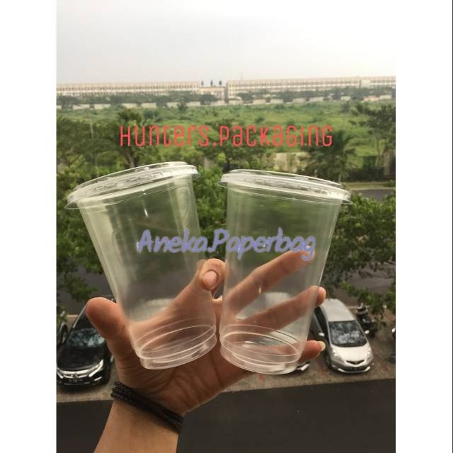 Cup gelas polycup 16oz flat - Cup gelas plastik polycup 16oz tutup flat MINIMAL ORDER KELIPATAN 100 