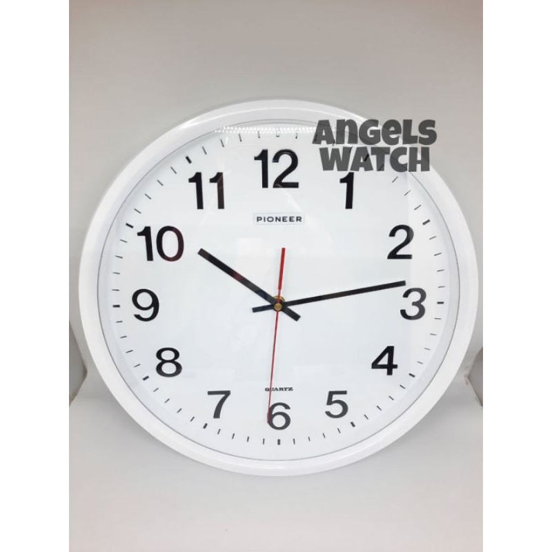 angelswatch jam dinding ukuran besar polos putih pionner T620