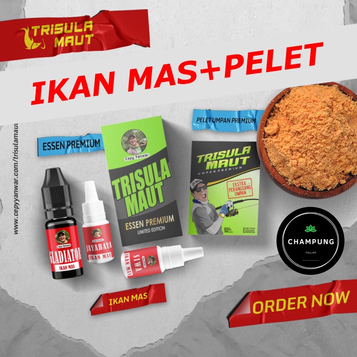 ESSEN TRISULA MAUT+PELET IKAN MAS UMPAN PANCING HARIAN, GALATAMA, GALAPUNG by CEPY YANWAR