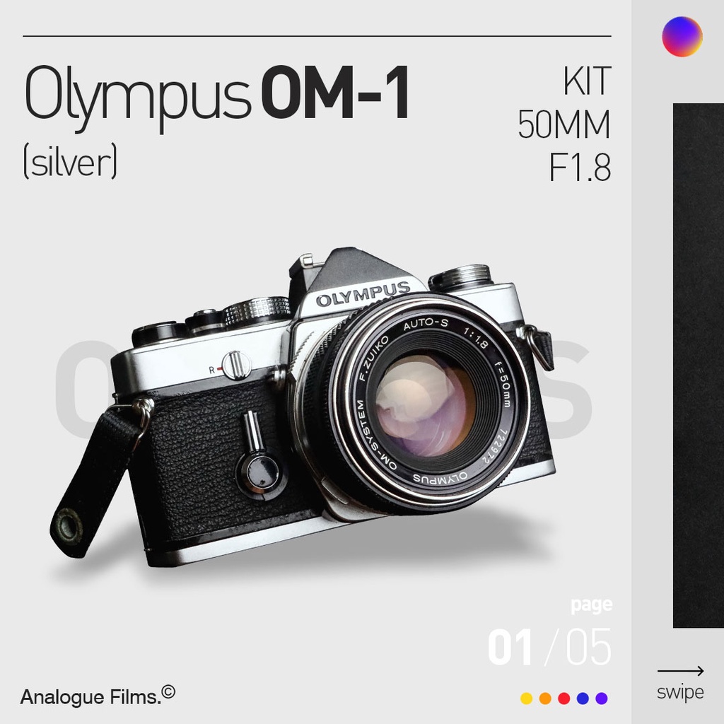 Kamera Analog Olympus OM-1 Silver Super Mulus Normal