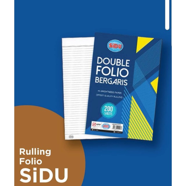 

Kertas Double Folio Garis SIDU 200 sheet