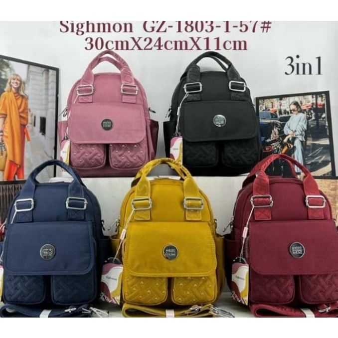 TAS WANITA NEW ARRIVAL ORI SIGHMON KANVAS BORDIR 3in1 SGH1803 5Sleting