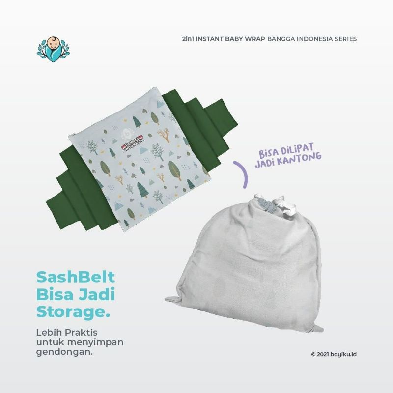 Geos 2in1 Bayiku.id Instan Baby Wrap IBW Bangga Indonesia Gendongan bayi anak gendongan kaos