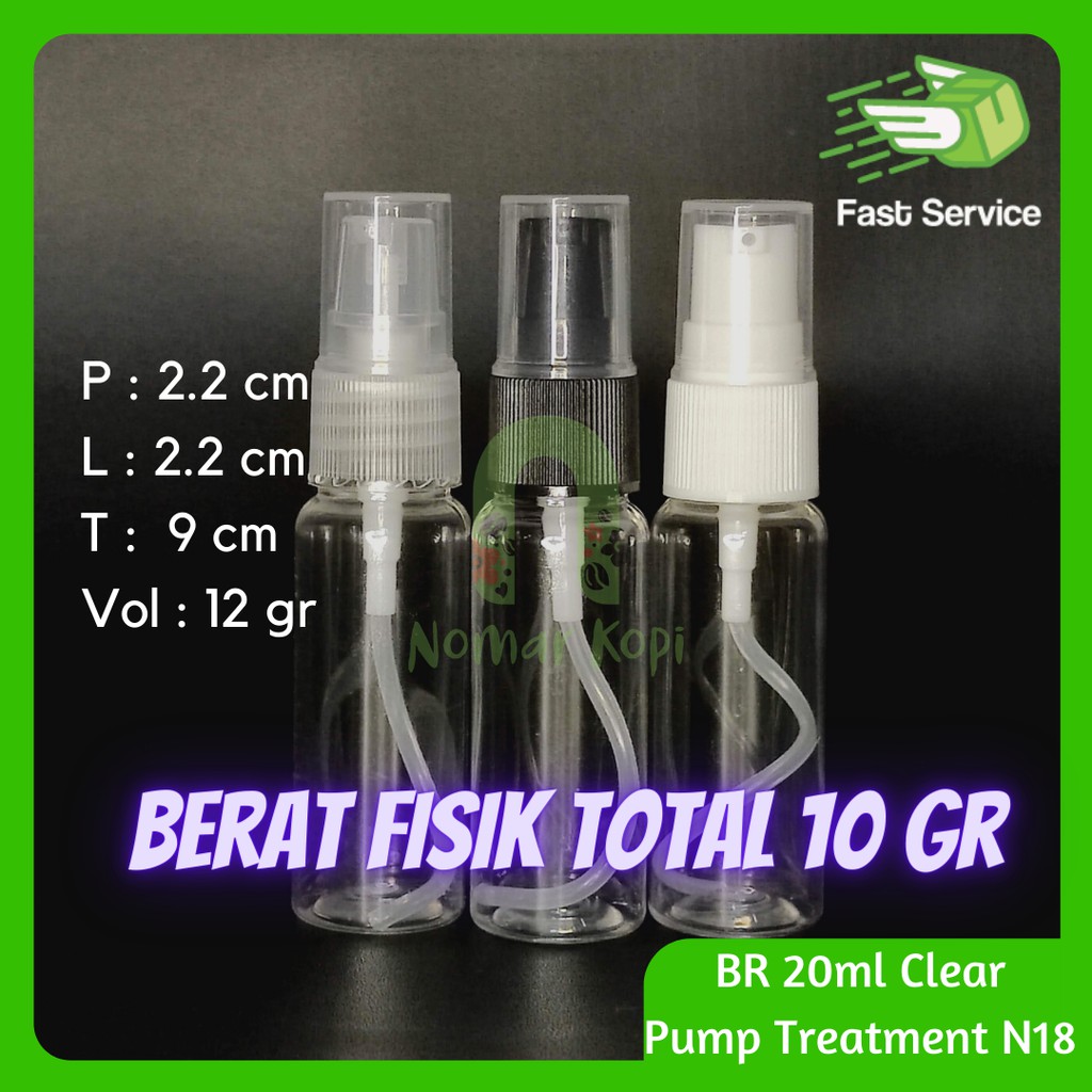 Botol BR 20 ml Clear  Pump Treatment