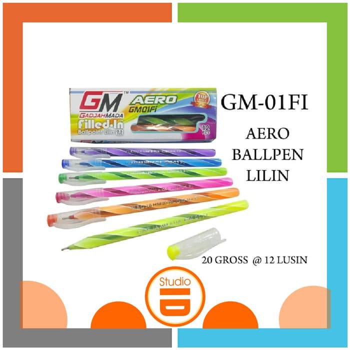 

12 PCS 1 LUSIN Pulpen GM Gajah Mada AERO