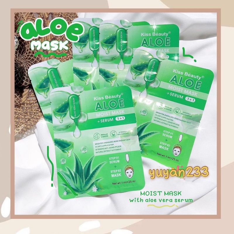 PROMO PERPACK(10PCS)!!!MASKER WAJAH/MASKER SHEET MASK ALOEVERA/COLLAGEN KISS BEAUTY