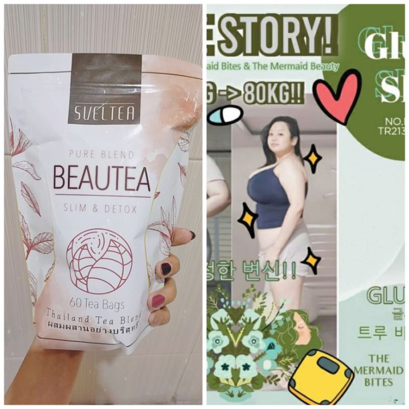 🇰🇷 BPOM Gluta Slim Sveltea Teh Diet Slimming 60 capsules/sveltea/obat diet/jamu diet herbal