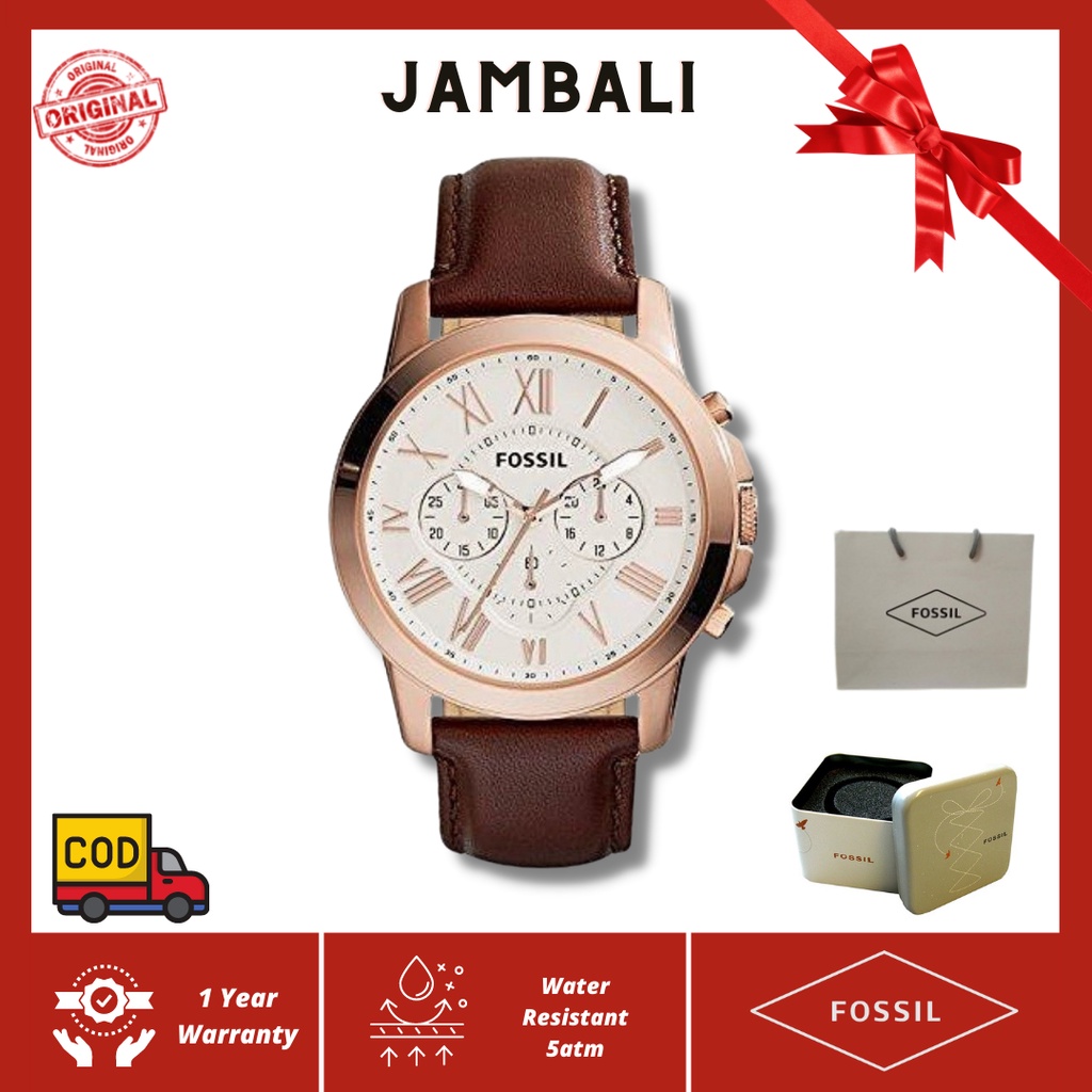 Jam tangan pria Fossil Fs 4991 Fs4991 Kulit garansi 1 Tahun