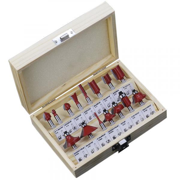 Mata Bor Carbide Router Bit Woodworking Metal Hole Cut 1/4 Inch 8mm 15 PCS - RCT-15--RCT