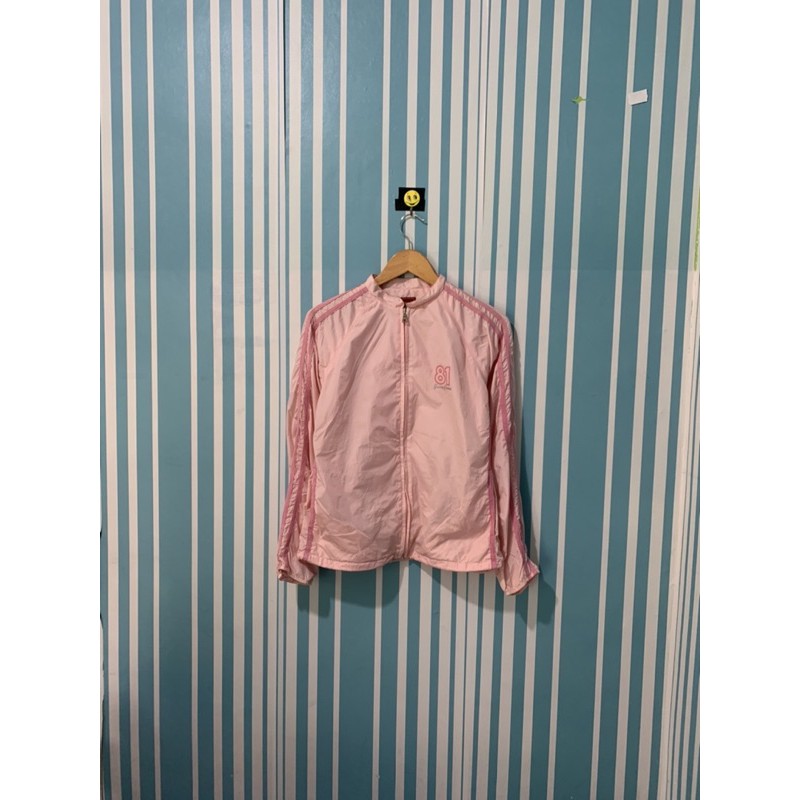 Guess Jeans Pink Jaket track jaket training jaket Sepeda jaket running Windbreaker Thrift Preloved