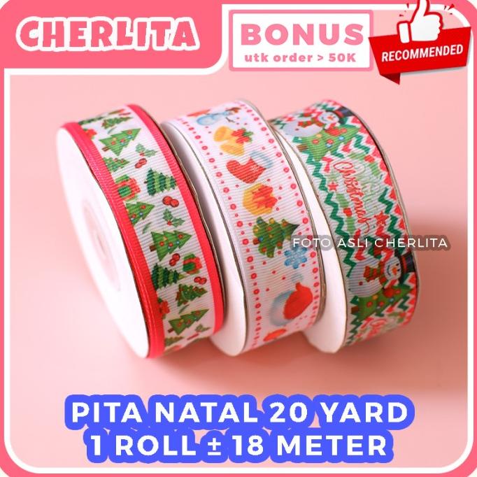 

Premium Product!!! Pita Natal Christmas Ribbon Packaging Kue Kado Hampers Snowman Santa - Paling Dicari