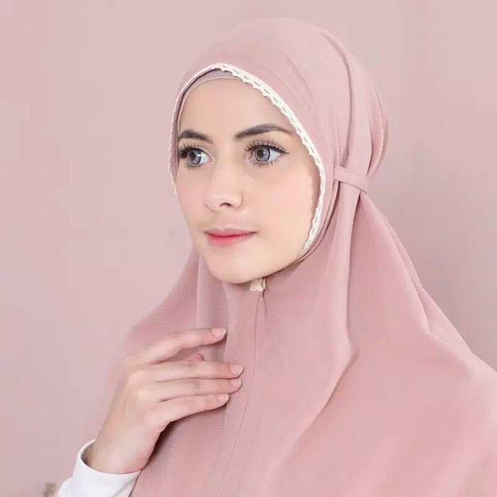 (1kg muat 12pcs)JILBAB ALAZHAR TALI BELAKANG,LINGKARAN WAJAH ADA RENDANYA,,,ukurn dpn 75 blkg 80