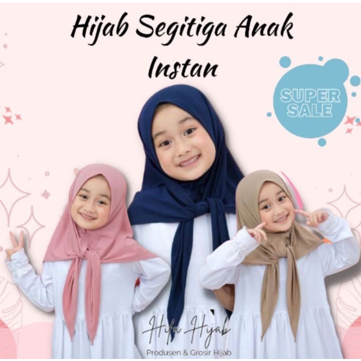 Hijab Jilbab Kerudung Anak Balita Segitiga Jersey Instan Instant Kerudung