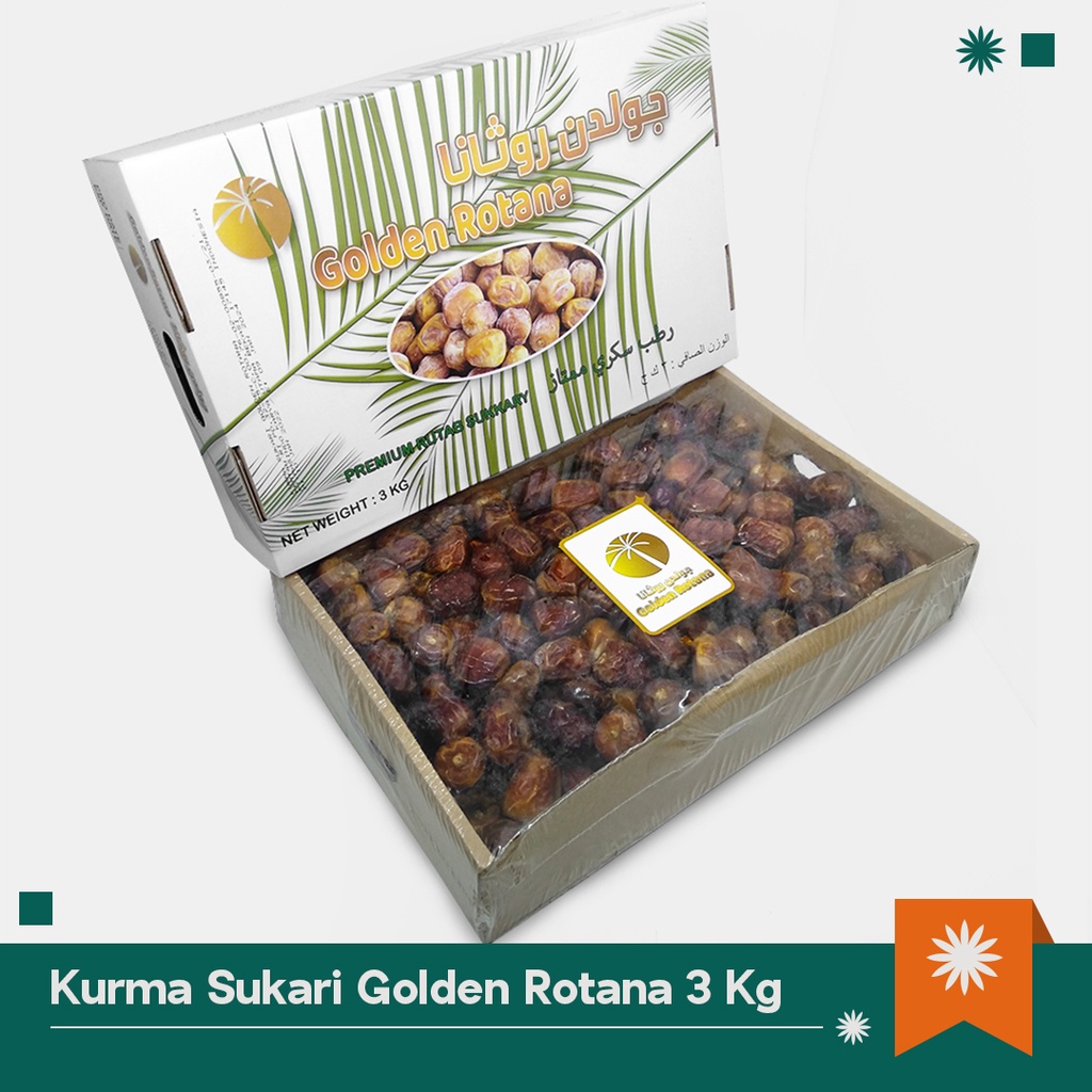 KURMA SUKARI GOLDEN ROTANA 3KG  / KURMA SUKKARI / KURMA RAJA SUKARI GOLDEN ROTANA / KURMA SUKARI BAS