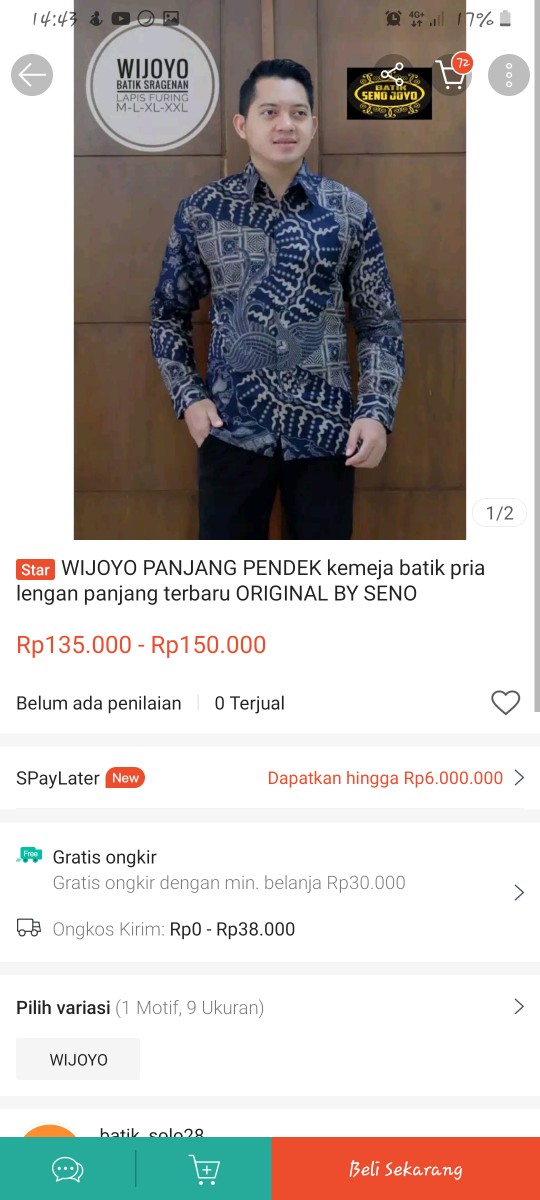 Wijoyo Panjang Pendek Kemeja Batik Pria Lengan Panjang Terbaru Original By Seno